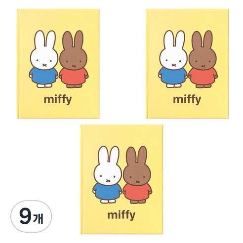 iiGEN 미피 미니 양장 노트 80매, 옐로우, 9개