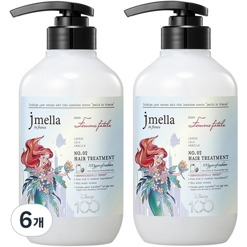 제이멜라 디즈니100 에디션 팜므파탈 헤어 트리트먼트 화이트 릴리향, 500ml, 6개