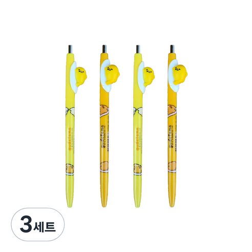   구데타마 피규어볼펜 0.7mm 4p, 혼합 색상, 3세트