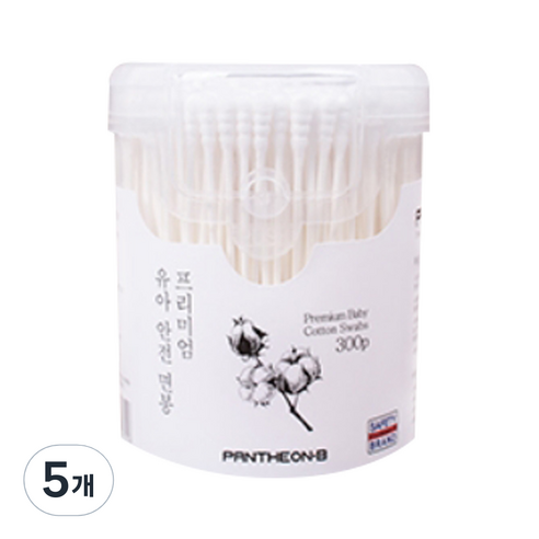 판테온비 프리미엄 유아면봉, 300개입, 5개