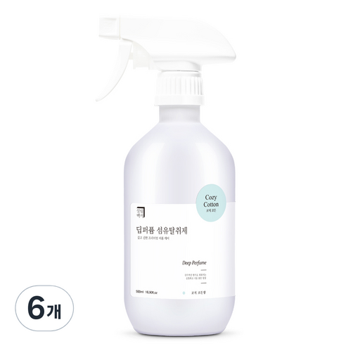 살림백서 딥퍼퓸 섬유탈취제 본품, 500ml, 6개, 코지코튼