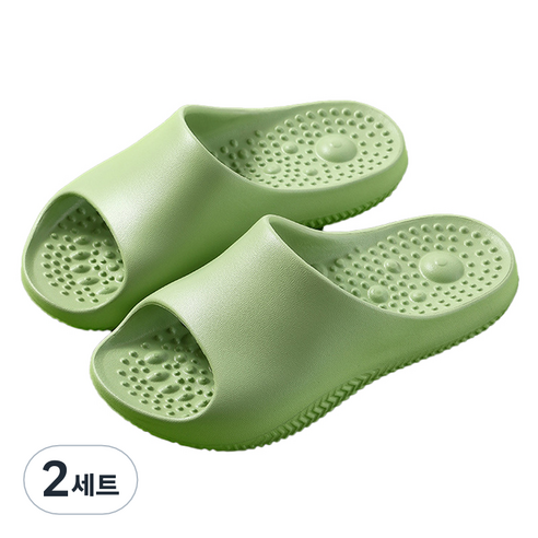 언헤브 스타일리쉬 지압 슬리퍼 세트 270, 04 그린, 2세트