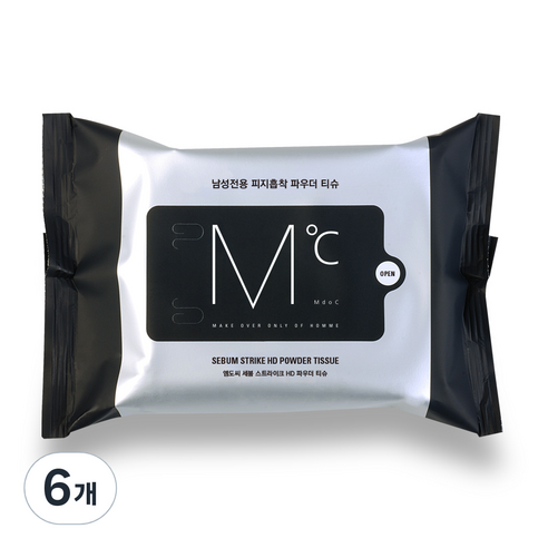 엠도씨 세붐 스트라이크 HD 파우더 티슈, 110g, 6개
