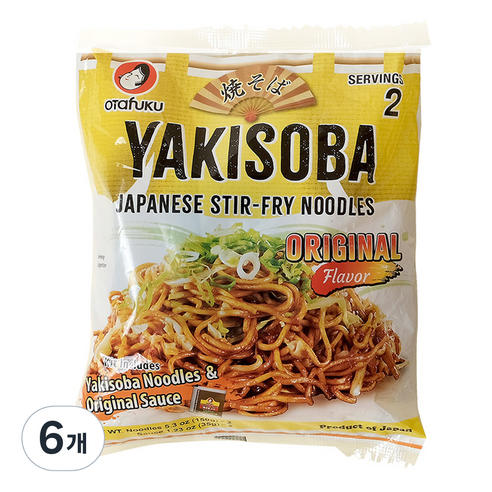 오타후쿠 야끼소바 오리지널 맛 2인분, 370g, 6개