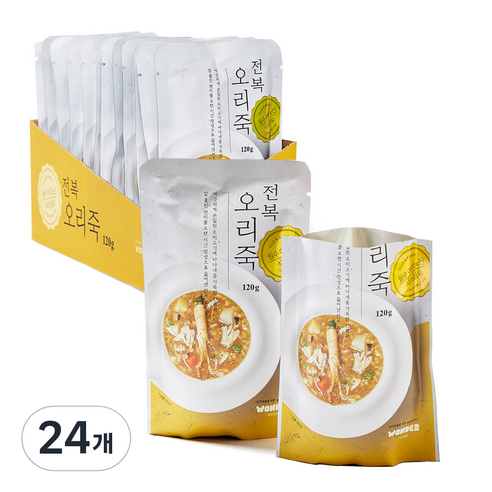 원더푸드 반려동물용 죽 120g, 전복 + 오리 혼합맛, 24개