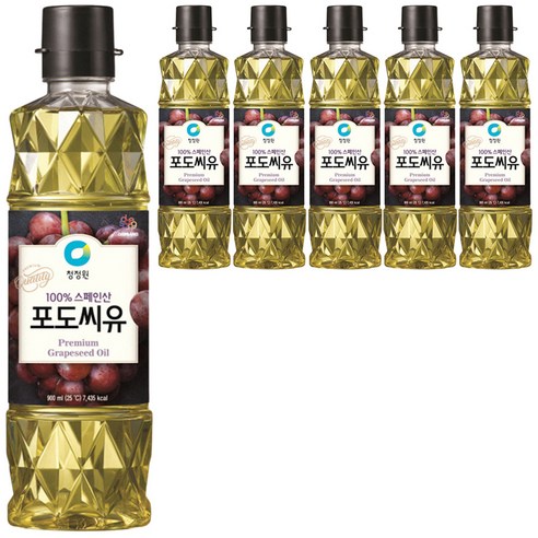 청정원 포도씨유, 900ml, 6개