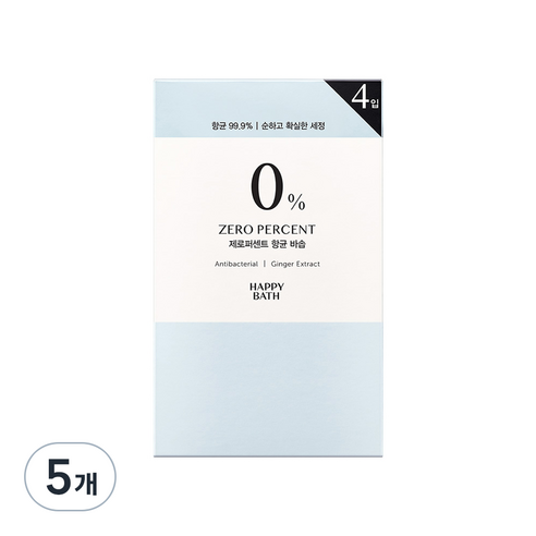해피바스 제로퍼센트 항균 바솝, 360g, 5개