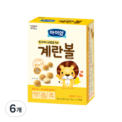 일동후디스 아이얌 볼과자 60g, 계란맛, 6개
