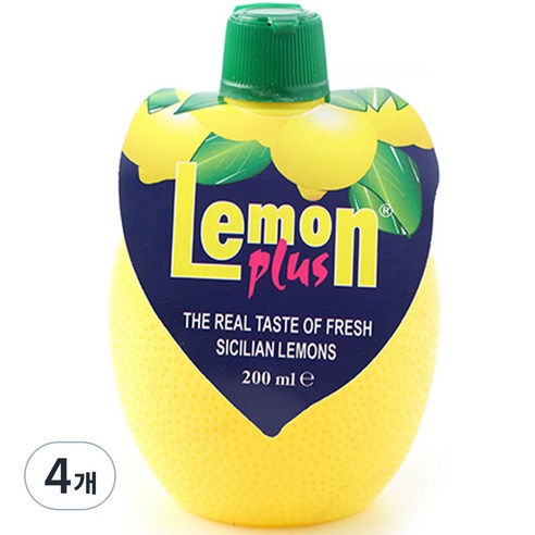 유로푸드 플러스 레몬 음료, 200ml, 4개