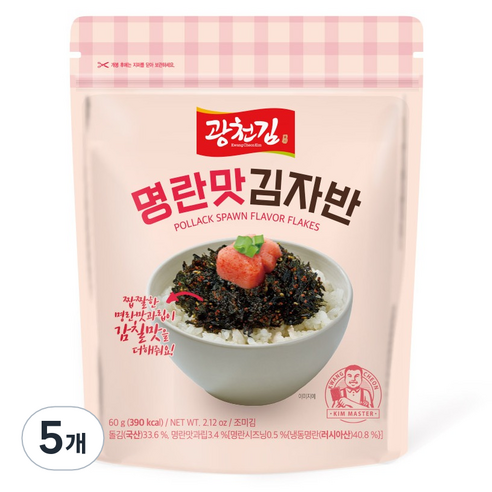 광천김 명란맛 김자반, 60g, 5개
