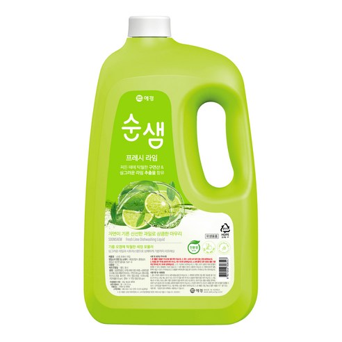 순샘 프레시라임 주방세제, 3L, 1개