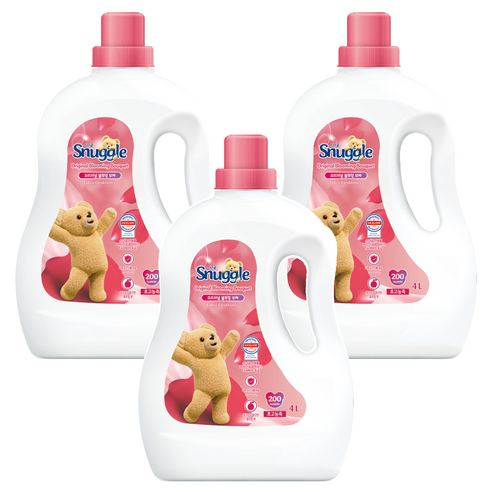 스너글 초고농축 섬유유연제 블루밍 부케 본품, 4L, 3개