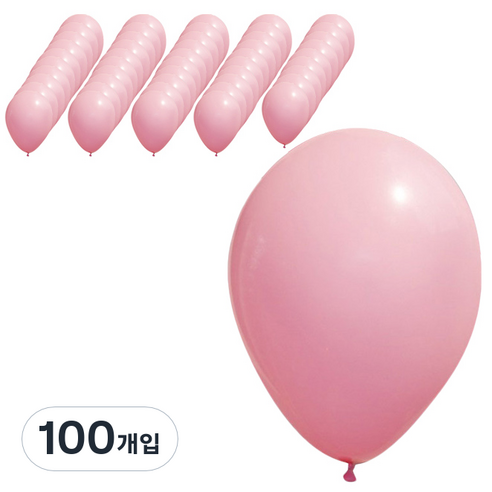 파티팡 라운드 풍선 30cm, 핑크, 100개입
