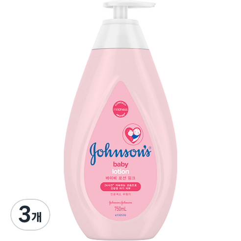 존슨즈 베이비 로션 핑크, 750ml, 3개