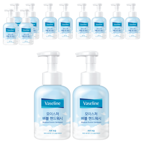 애경바세린 모이스처 버블 핸드워시, 500ml, 12개
