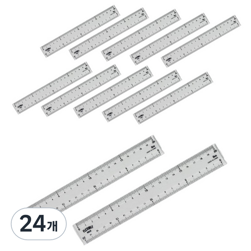 아이비스 구부러지는 자 20cm 12055, 투명, 24개