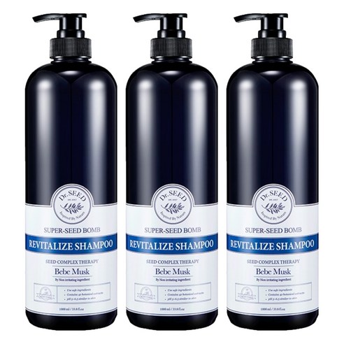 닥터시드 슈퍼시드밤 리바이탈라이즈 샴푸 베베머스크, 1000ml, 3개