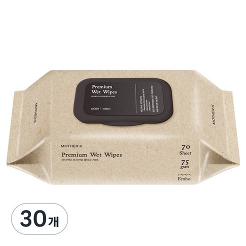 마더케이 프리미엄 물티슈 캡형, 75g, 70매, 30개