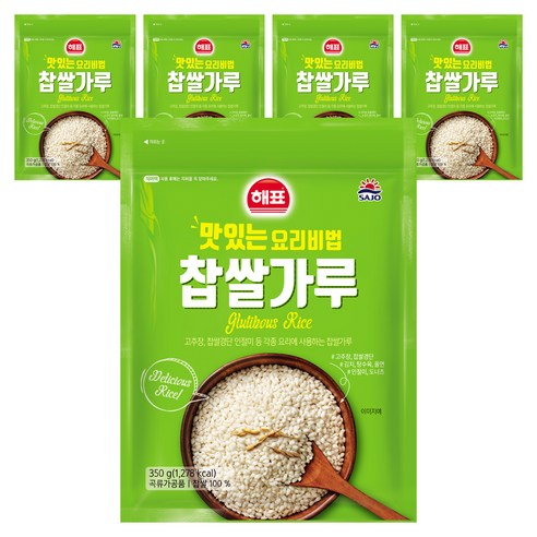 해표 사조 찹쌀가루, 350g, 5개