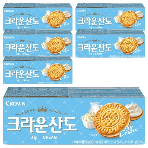 크라운산도 크림, 6개, 61g