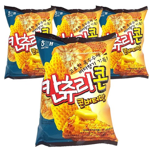 해태제과 칸츄리콘 콘버터맛, 90g, 4개
