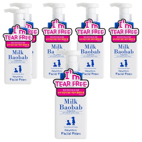 밀크바오밥 베이비 앤 키즈 티어프리 페이셜 폼 오렌지향, 300ml, 6개