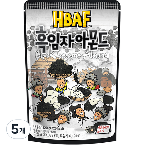 바프 흑임자 아몬드, 120g, 5개