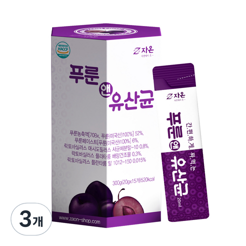 자온 푸룬앤유산균 15p, 300g, 3개