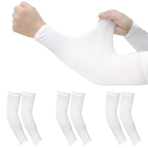 웨이브릭 아이스 아웃도어 UV차단 팔토시 손목형, 화이트, 3개