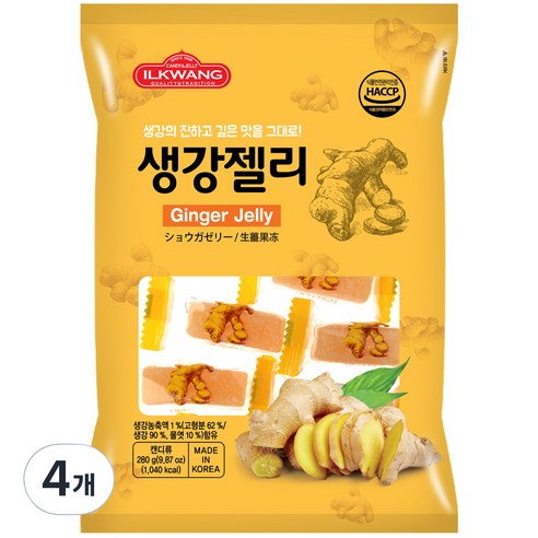 일광제과 생강젤리, 280g, 4개