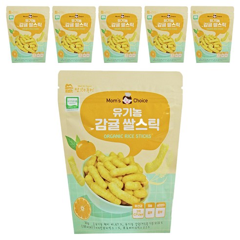 맛있는풍경 유기농 쌀스틱, 감귤, 30g, 6개
