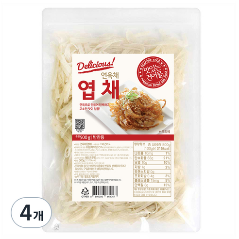 해맑은푸드 연육채 엽채, 500g, 4개