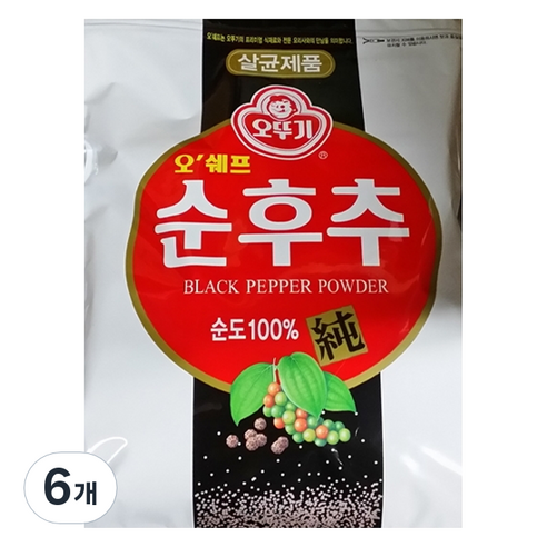 오뚜기 오쉐프 순후추, 200g, 6개