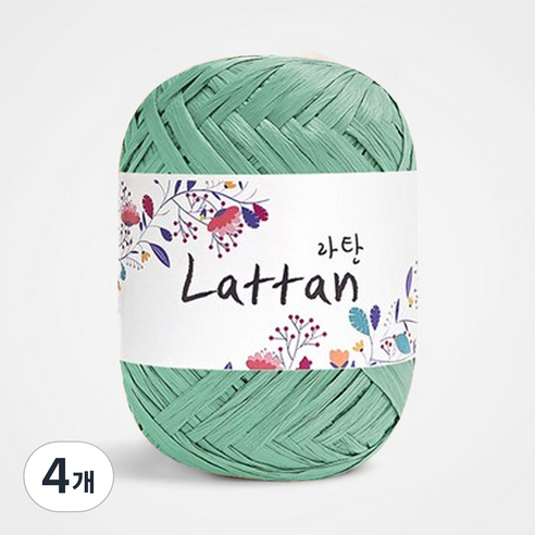 yarna 라탄 라피아 뜨개실 40g, 17번 반유광, 4개