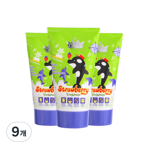 카가 저불소 어린이 치약 딸기, 50ml, 9개