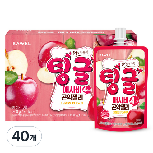 로엘 팅글 애사비 곤약젤리, 80g, 40개