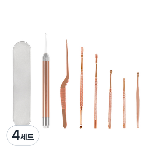 비타할로 LED 귀이개 7종 세트 (보관 케이스 포함), 4세트