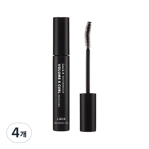 락 잇 워터프루프 볼륨 X 컬 마스카라 8g, 01 블랙, 4개
