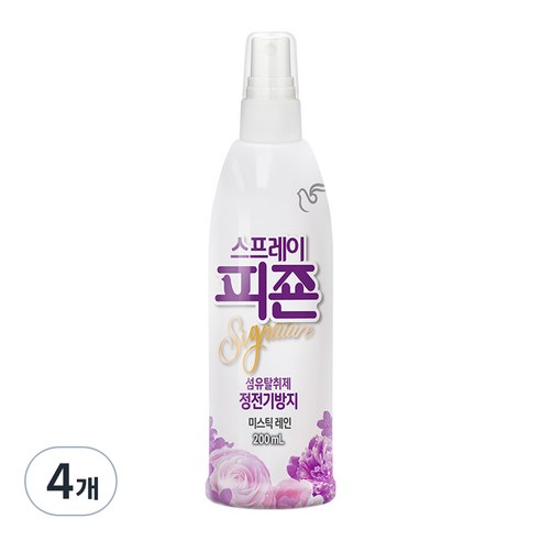 스프레이 피죤 섬유탈취제 강력탈취 시그니처, 200ml, 4개, 미스틱레인향