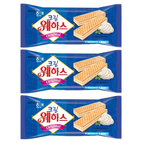 해태제과 크림웨하스, 50g, 3개