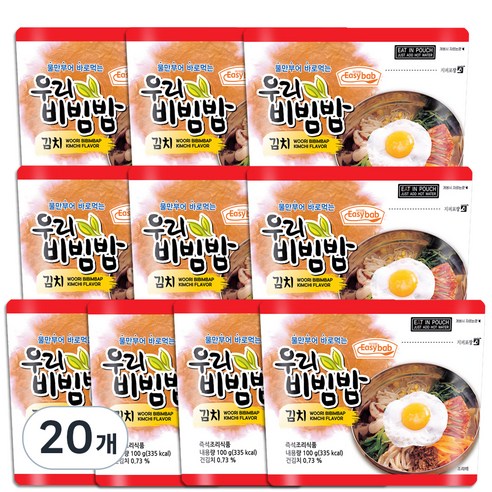 참미식품 우리비빔밥 김치, 100g, 20개