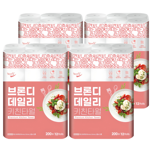 브론디 데일리 키친타월, 200매, 48개