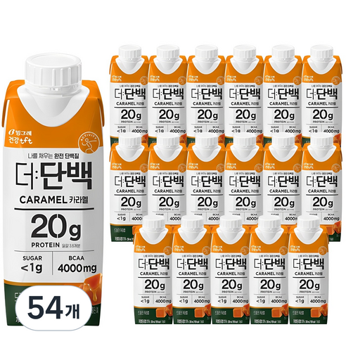 더단백 드링크 카라멜 헬스보충식품, 250ml, 54개