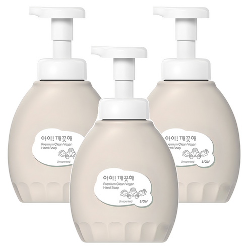 아이깨끗해 프리미엄 클린 비건 폼 핸드솝 무향, 450ml, 3개