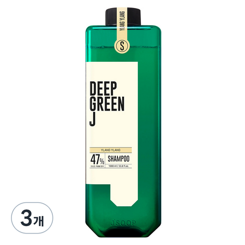 제이숲 딥그린제이 아로마 비건 샴푸 일랑일랑향, 1000ml, 3개