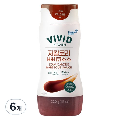 비비드키친 저칼로리 바비큐소스, 6개, 320g