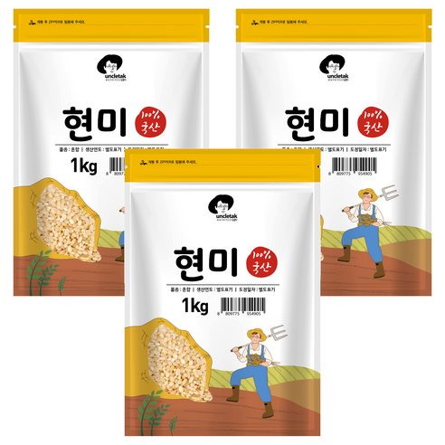 엉클탁 국산 현미, 1kg, 3개