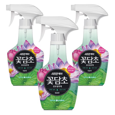 샤프란 케어 꽃담초 섬유탈취제 연꽃향, 400ml, 3개