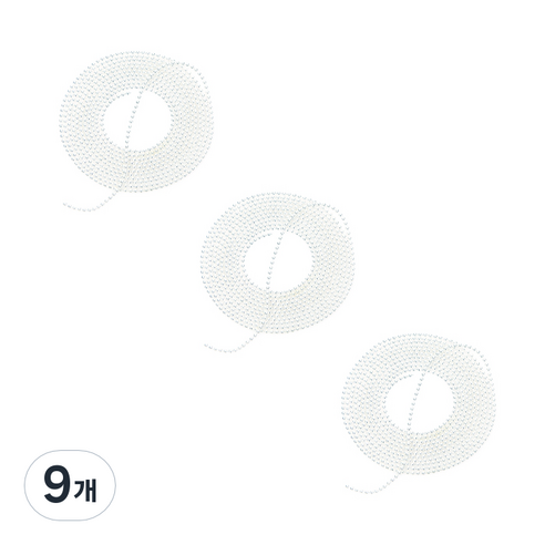 아리코 네일아트 볼줄 체인 파츠 1mm x 90cm, 실버, 9개