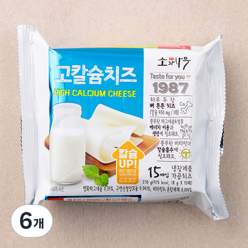 소와나무 고칼슘치즈, 270g, 6개